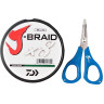 Шнур DAIWA J-Braid X8E-W/SC 0,10мм 150м dark green + ножницы 40002951